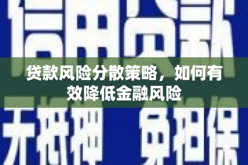 无为贷款风险分散策略，如何有效降低金融风险
