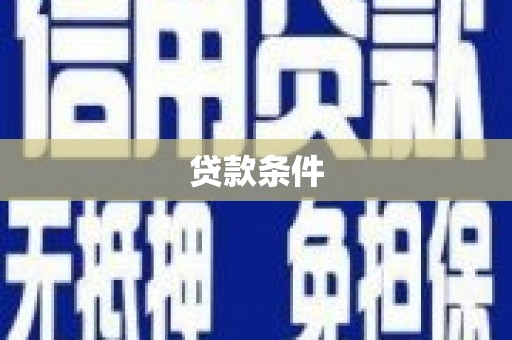 无为贷款条件