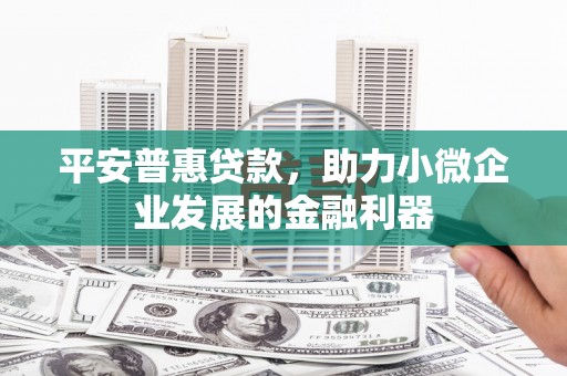 无为平安普惠贷款，助力小微企业发展的金融利器