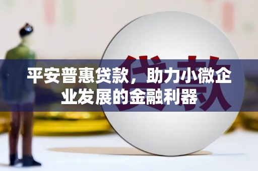 无为平安普惠贷款，助力小微企业发展的金融利器