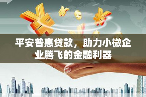 无为平安普惠贷款，助力小微企业腾飞的金融利器
