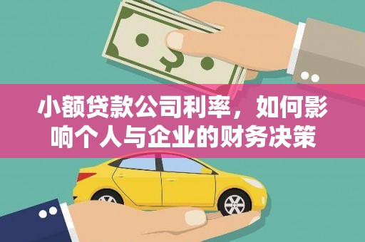 无为小额贷款公司利率，如何影响个人与企业的财务决策