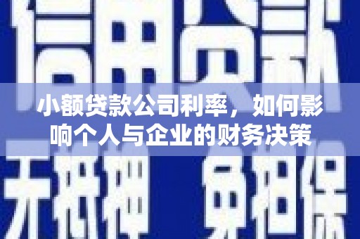 无为小额贷款公司利率，如何影响个人与企业的财务决策
