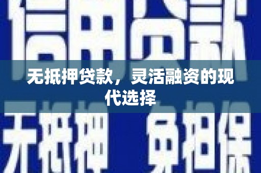 无为无抵押贷款，灵活融资的现代选择