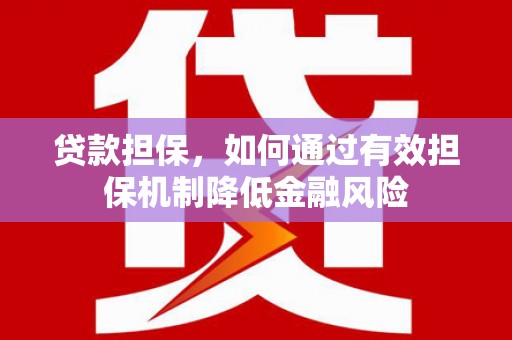 无为贷款担保，如何通过有效担保机制降低金融风险