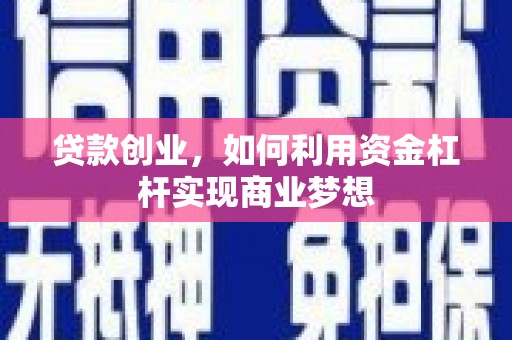 无为贷款创业，如何利用资金杠杆实现商业梦想