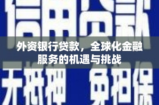 无为外资银行贷款，全球化金融服务的机遇与挑战